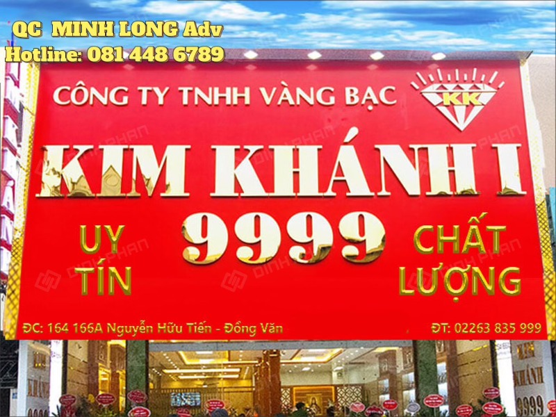 bảng hiệu tiệm vàng đẹp nhất , sang trọng nhất Nha Trang